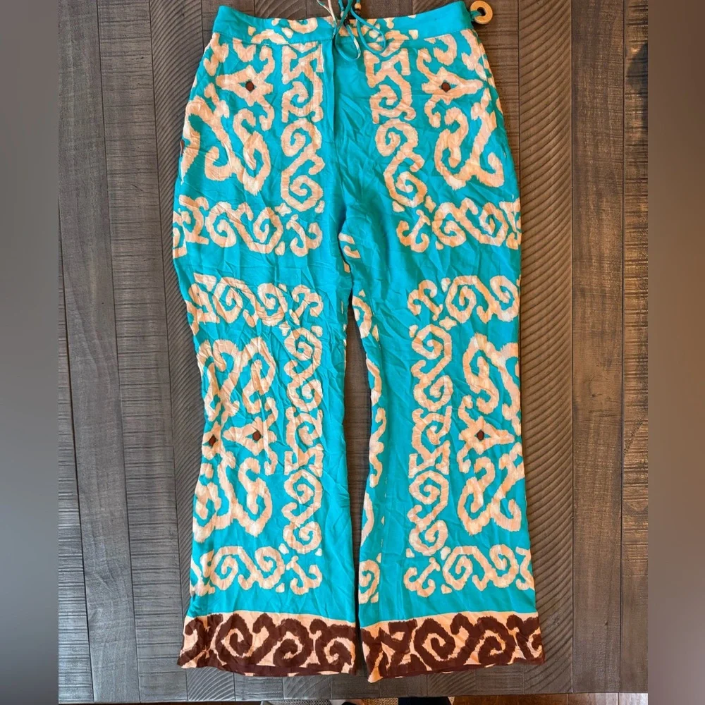 Zara Palazzo Lightweight Printed High Waisted Pants Women’s Size Large (NWOT)